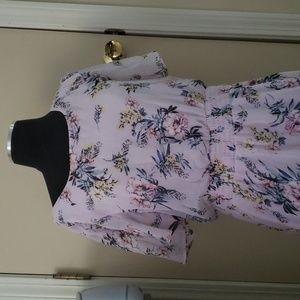 Purple floral high low dress